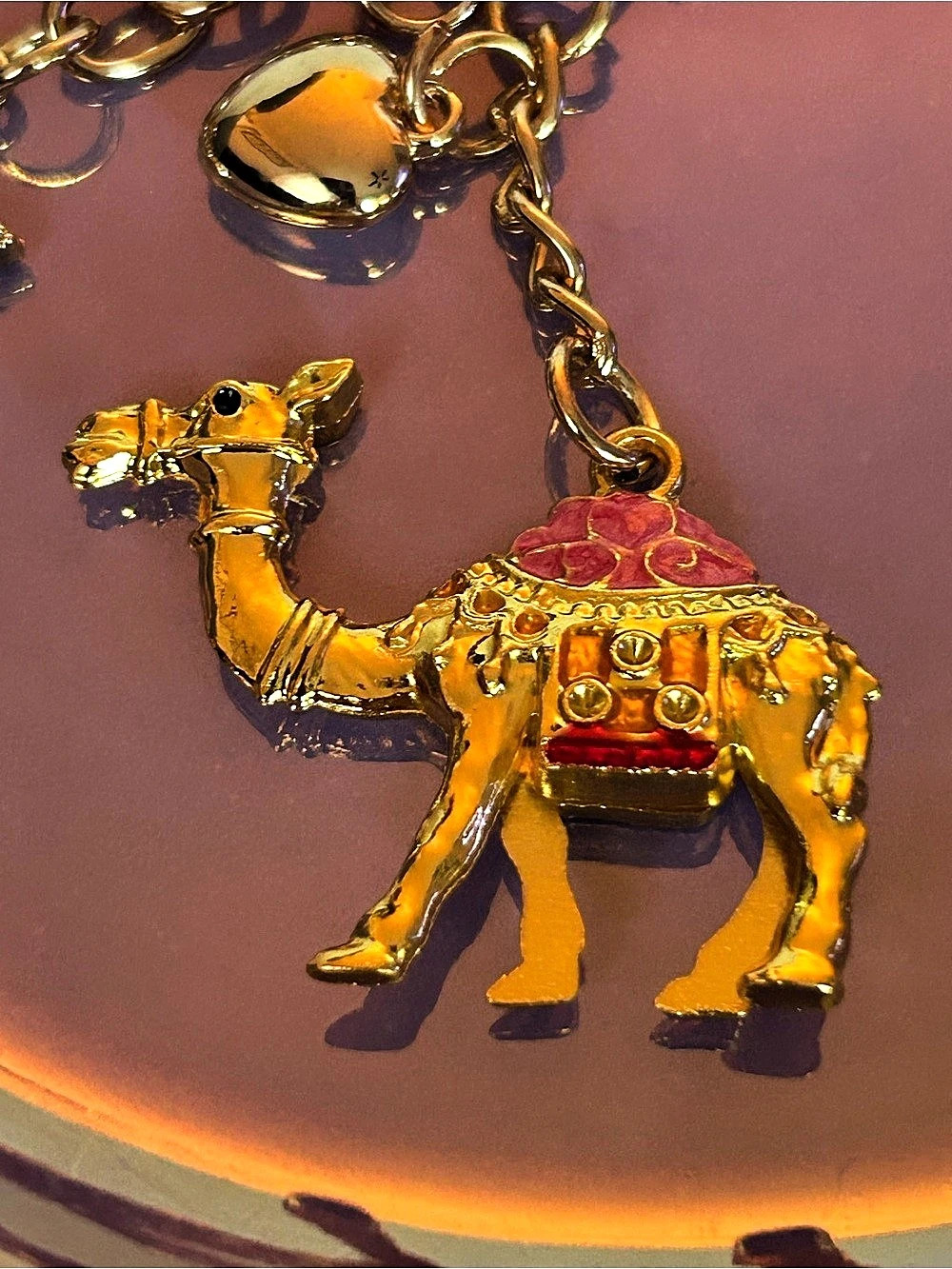 Gold Camel Charm Keychain New